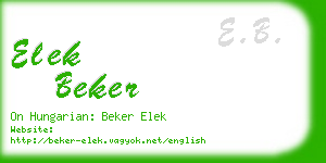 elek beker business card